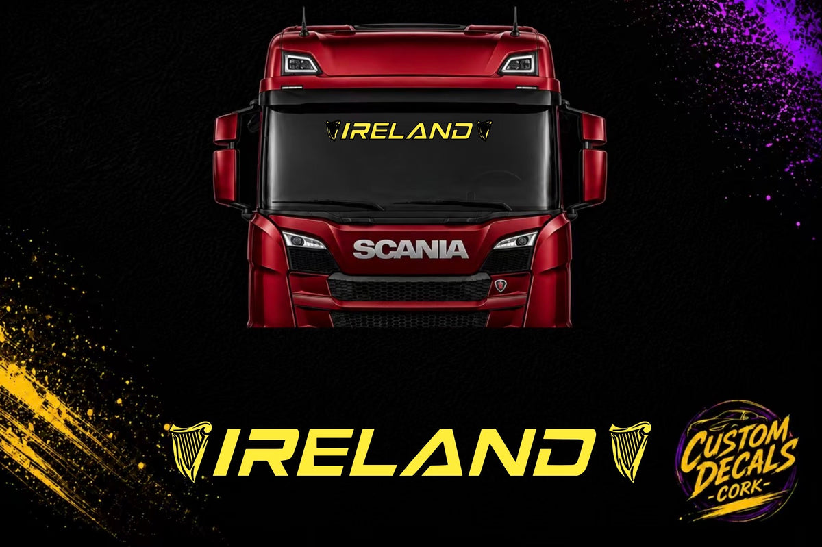 IRELAND harp large vinyl decal for vehicles by Custom Decals Cork