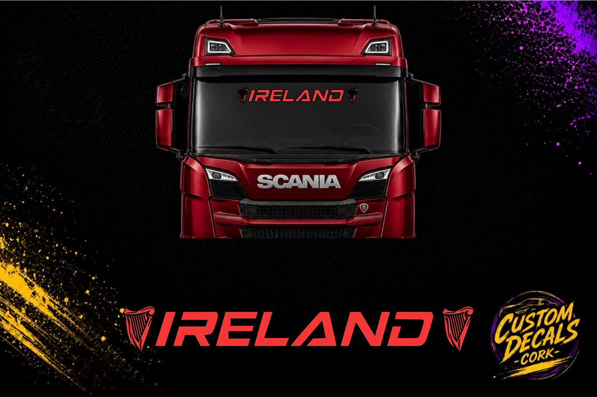 IRELAND harp large vinyl decal for vehicles by Custom Decals Cork