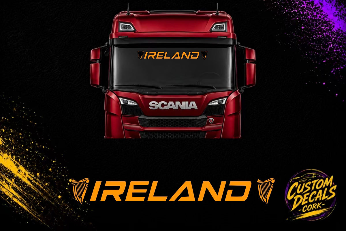 IRELAND harp large vinyl decal for vehicles by Custom Decals Cork