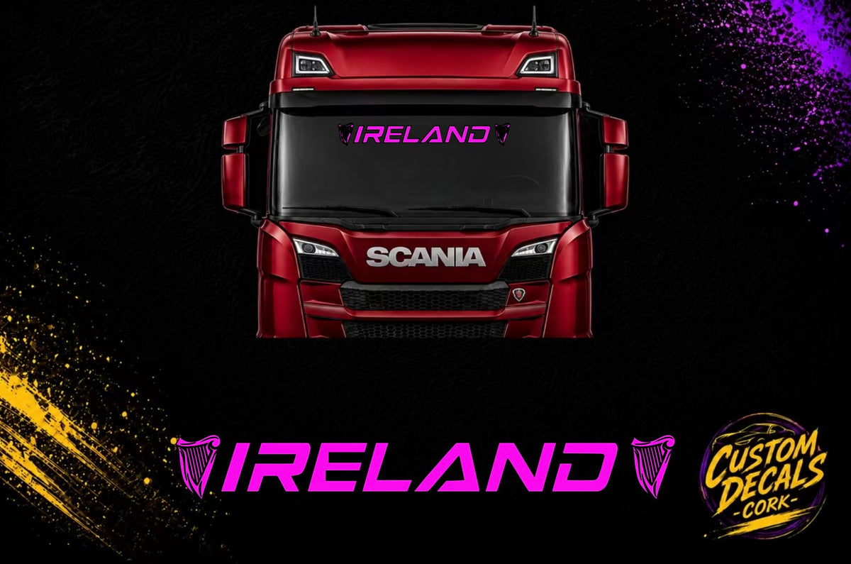 IRELAND harp large vinyl decal for vehicles by Custom Decals Cork