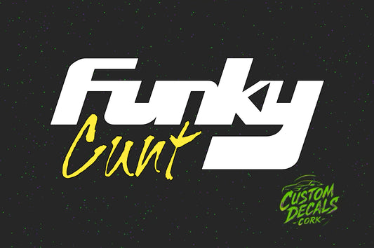Funky | Vinyl Sticker | white + colour