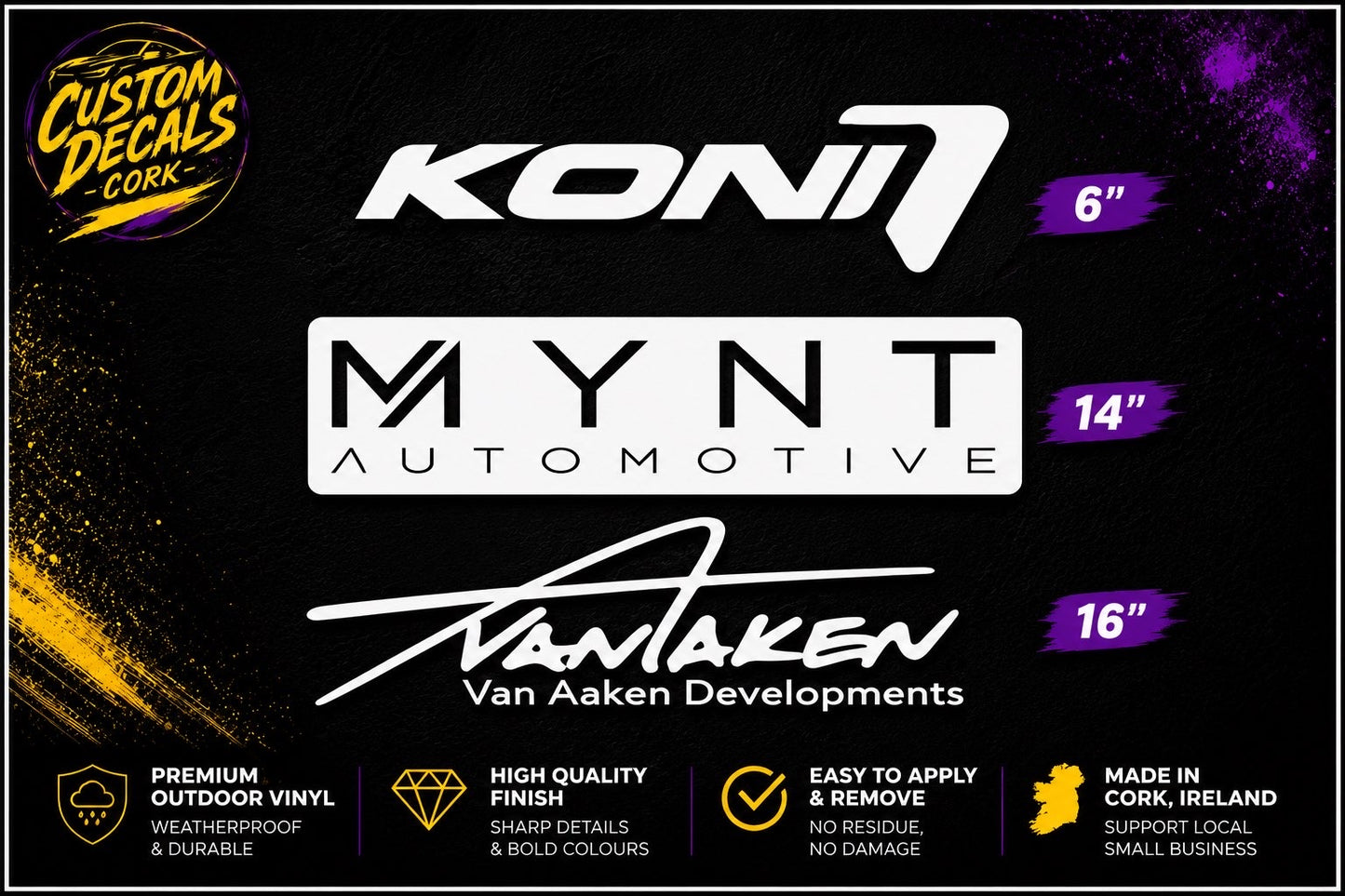 Performance Starter Pack | Mynt, Van Aaken & Koni Vinyl Decals