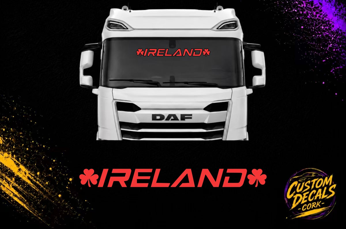 IRELAND shamrock large vinyl decal for vehicles by Custom Decals Cork