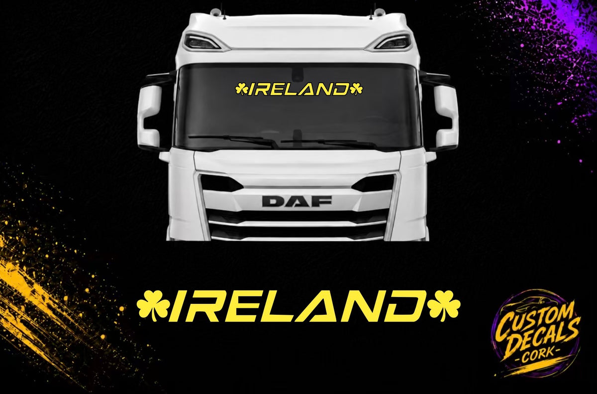 IRELAND shamrock large vinyl decal for vehicles by Custom Decals Cork