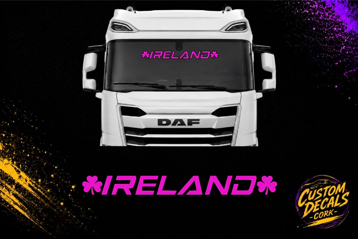 IRELAND shamrock large vinyl decal for vehicles by Custom Decals Cork