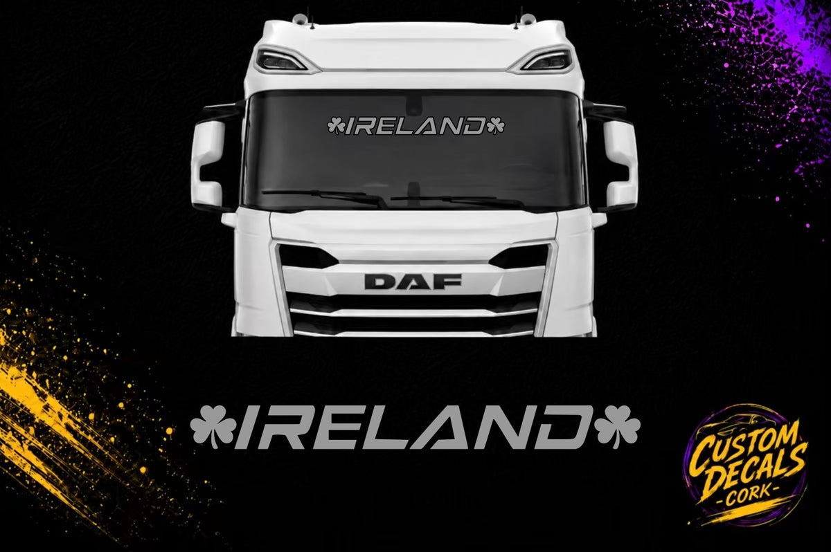 IRELAND shamrock large vinyl decal for vehicles by Custom Decals Cork
