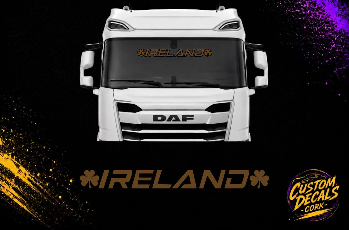 IRELAND shamrock large vinyl decal for vehicles by Custom Decals Cork