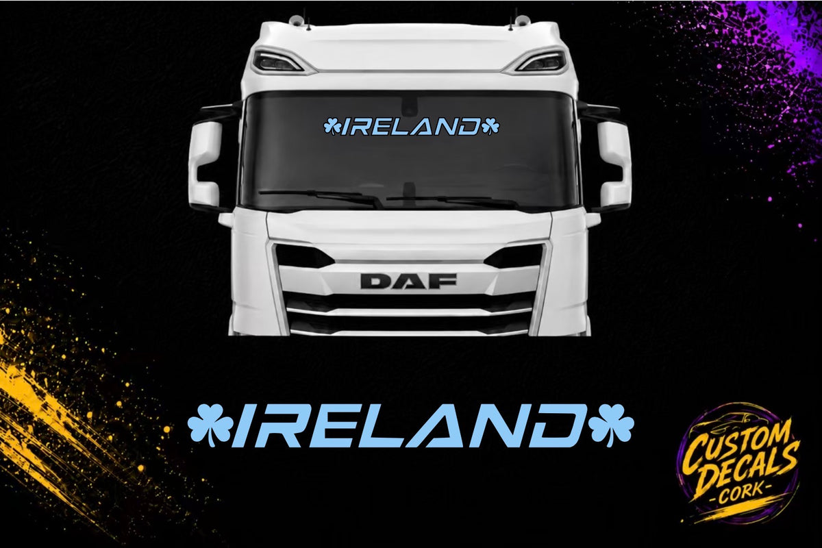 IRELAND shamrock large vinyl decal for vehicles by Custom Decals Cork