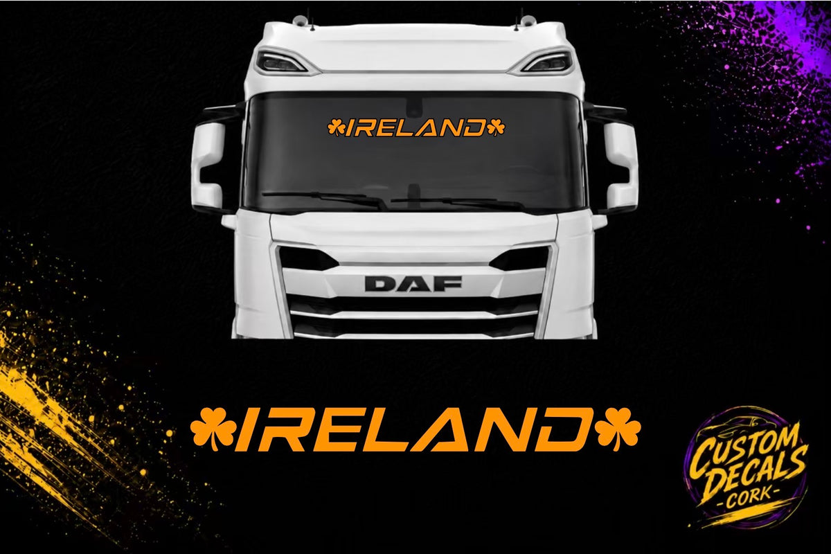 IRELAND shamrock large vinyl decal for vehicles by Custom Decals Cork