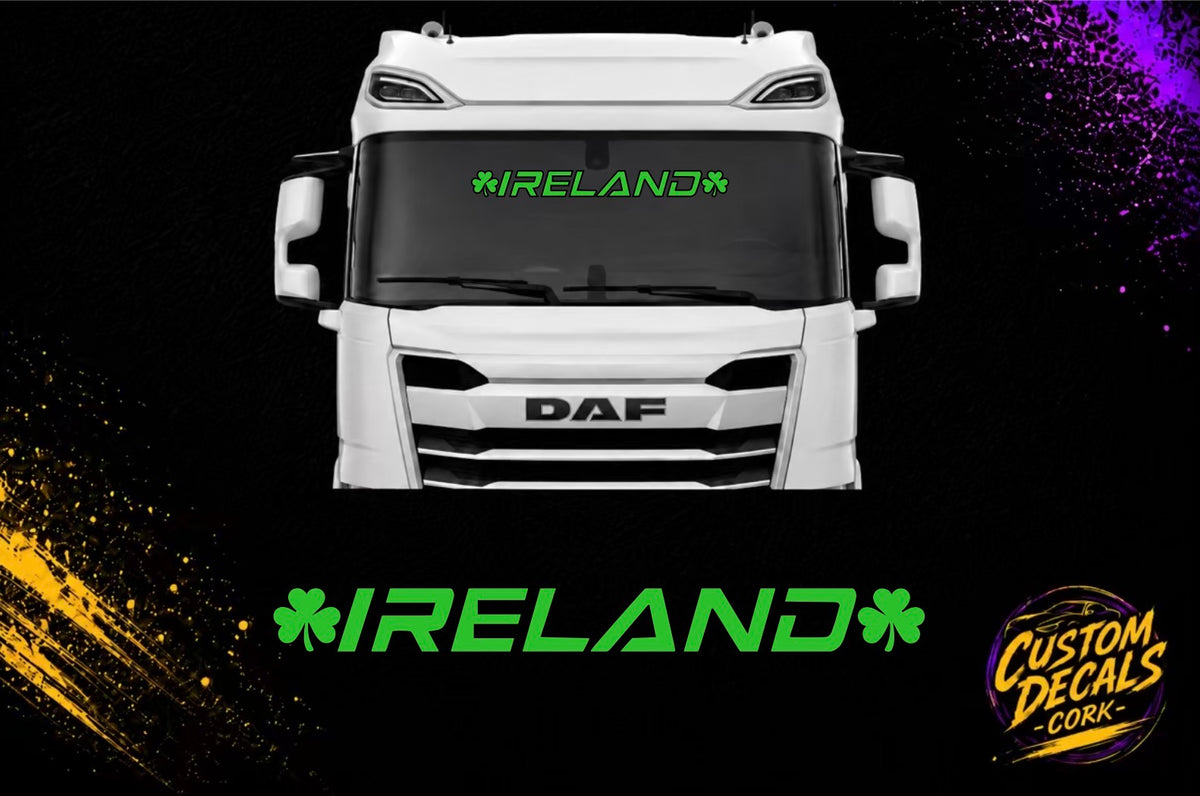 IRELAND shamrock large vinyl decal for vehicles by Custom Decals Cork
